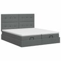 vidaXL Polohovací postel s matrací 2 ks Tmavosivá Látka