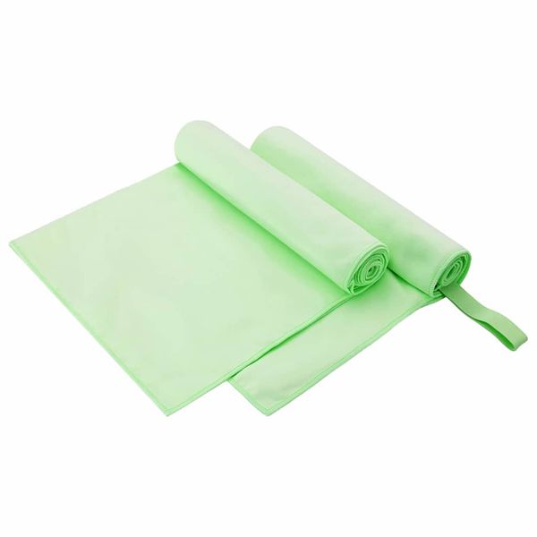vidaXL Športové uteráky 2 pcs Zelená 100 x 50 cm Polyester a polyamid