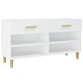 vidaXL Botník biely 102x35x55 cm spracované drevo