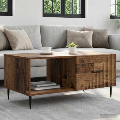 vidaXL Konferenčný stolík Staré drevo 90 x 50 x 40 cm Kompozitné drevo