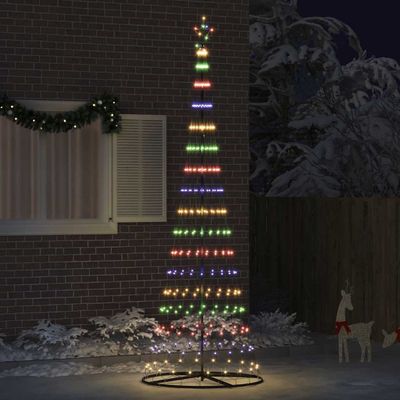 vidaXL LED vianočný stromček s 355 LED-i Viacfarebný 302,5 cm Kov