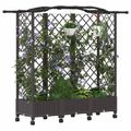 vidaXL Vyvýšený záhon s mriežkou a strechou Hnedá 163 x 40 x 129 cm PP