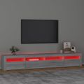 vidaXL TV skrinka s LED svetlami sivá sonoma 240x35x40 cm