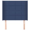 vidaXL Čelo postele so záhybmi modré 83x16x118/128 cm látka