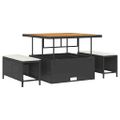 vidaXL Súprava záhradných pohoviek 11 ks Čierna polyratan
