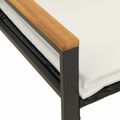 vidaXL lavička Čierna a krémová biela 115 x 65 x 72 cm Ratan