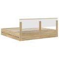 vidaXL Rám postele Sonoma dub 200 x 200 cm Inžinierske drevo