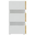 vidaXL Nočný stolík s LED, biela a sonoma 45x35x67cm, kompozitné drevo