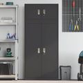 vidaXL Úložná skrinka 2 ks Čierny 80 x 40 x 180 cm Oceľ Zamykateľné