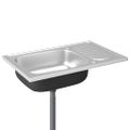 vidaXL Kuchynský drez s odkvapkávačom, strieborný 800x500x155 mm, oceľ