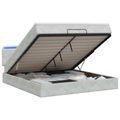 vidaXL Ottoman posteľ s matracom a LED Svetlosivá 140 x 190 cm Zamat