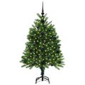 vidaXL Vianočný stromček s 150 LED-i so stojanom Zelená 120 cm PE