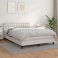 vidaXL Boxspring posteľ s matracom biely 140x190 cm umelá koža