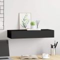 vidaXL Nástenná zásuvková polica čierna 60x23,5x10 cm MDF