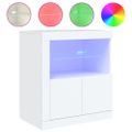vidaXL Komoda s LED svetlami biela 60,5x37x67 cm