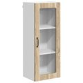vidaXL Nástenný sklenený kabinet LUCCA Dub sonoma 40 x 31 x 100 cm