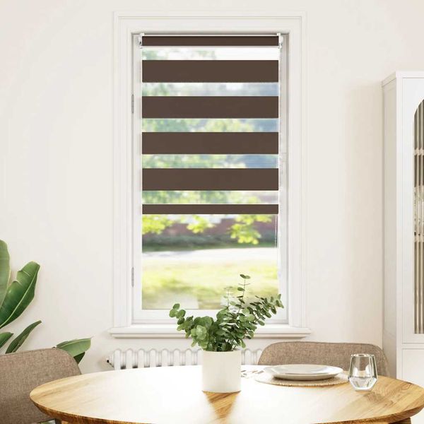 vidaXL Zebrová roleta 80,9x150 cm Šírka látky 76,7 cm, kávová
