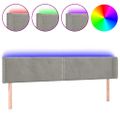 vidaXL Čelo postele s LED bledosivé 183x16x78/88 cm zamat