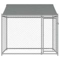 vidaXL Klietka pre psa so strechou a dverami sivá 2x2x2 m pozink. oceľ