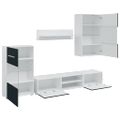vidaXL 5-dielne TV skrinky s LED osvetlením, matné indigo, imitácia dreva