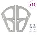 vidaXL Pánt pre flip zásuvku 12 ks Strieborná 235 x 155 x 30 mm Železo