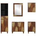 vidaXL Set kabinetov do kúpeľne 5 pcs Medová hnedá Masívne mango drevo