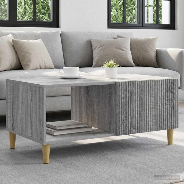 vidaXL Konferenčný stolík Sivá sonoma 90 x 50 x 40 cm Kompozitné drevo