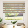 vidaXL Zebrová roleta pieskovo hnedá 140x100 cm šírka látky 135,9 cm polyester