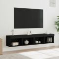 vidaXL TV skrinky s LED svetlami 2 ks čierne 80x30x30 cm