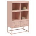 vidaXL Vysoká skrinka ružová 68x39x111,5 oceľ