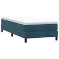 vidaXL Posteľný rám boxsping bez matracom tmavomodrý 80x220 cm zamat