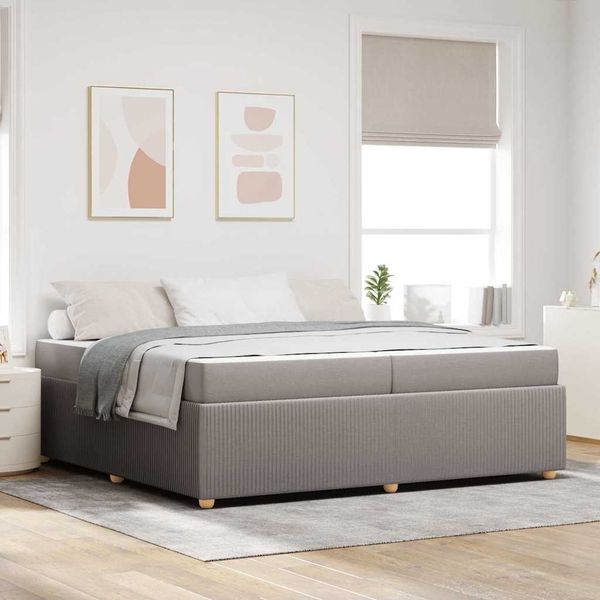 vidaXL Rám postele s matracmi Sivohnedá 200 x 200 cm látka