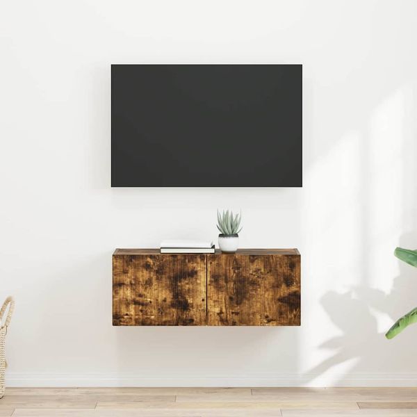 vidaXL TV nástenná skriňa Nástenný 2 pcs Dymová dub 39 x 31 x 29,5 cm