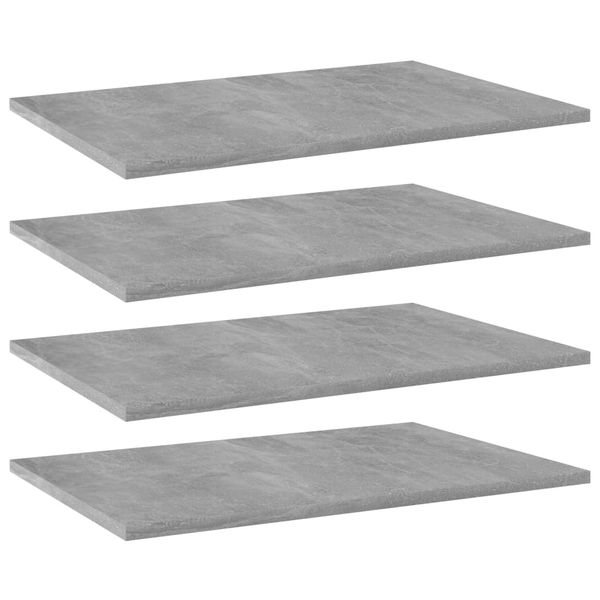 vidaXL Prídavné police 4ks, betónovo sivé 60x40x1,5cm kompozitné drevo
