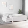 vidaXL Posteľný rám so zásuvkami biely 90x200 cm