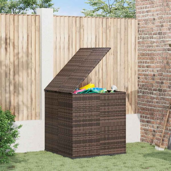 vidaXL Záhradný úložný box z polyratanu 100x97,5x104 cm hnedý