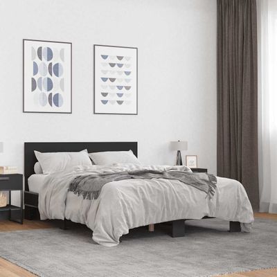 vidaXL Posteľný rám čierny 120x200 cm kompozitné drevo a kov