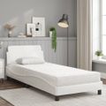vidaXL Posteľ s matracom Dover biela 90x200 cm umelá koža