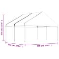 vidaXL Altánok so strechou, biely 4,46x5,88x3,75 m, polyetylén