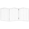 vidaXL Brána pre psa skladacia 3 panely biela 150 cm topoľové drevo