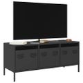 vidaXL TV skrinka čierna 101,5x39x43,5 cm oceľ valcovaná za studena