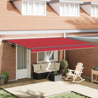 vidaXL Rám markízy Červená 450 × 300 cm Polyester s PU povrchom