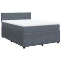 vidaXL Posteľný rám boxspring s matracom tmavosivý 140x200 cm zamat