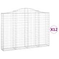 vidaXL Oblúkové gabionové koše 12 ks 200x30x140/160 cm pozink. železo