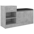 vidaXL Lavica na topánky betónová sivá 94,5x31x57 cm kompozitné drevo