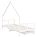 vidaXL Rám detskej postele so zásuvkami biely 80x200 cm mas. borovica