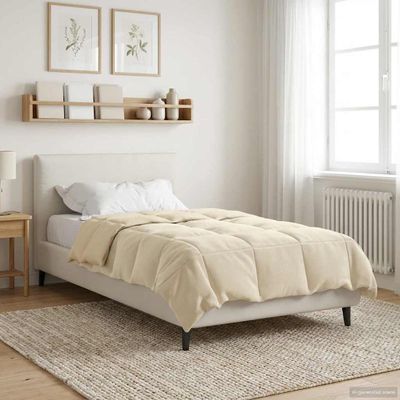 vidaXL Prikrývka na celý rok Krémová 135 x 220 cm Mikrovlákno