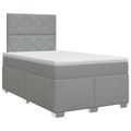 vidaXL Posteľ boxspring s matracom Svetlosivá 120 x 190 cm Látka