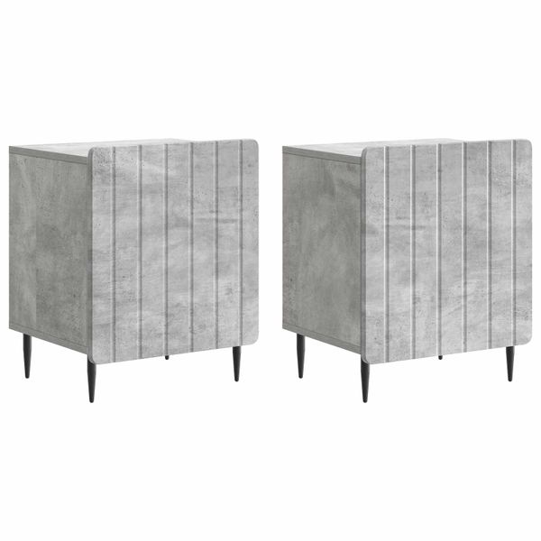 vidaXL Nočný stolík 2 pcs Betónovo sivá 43 x 34,5 x 52 cm