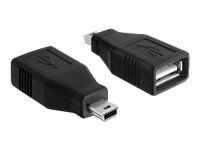 USB adaptér - USB (F) do mini-USB Type B (M) - USB 2.0 - čierna
